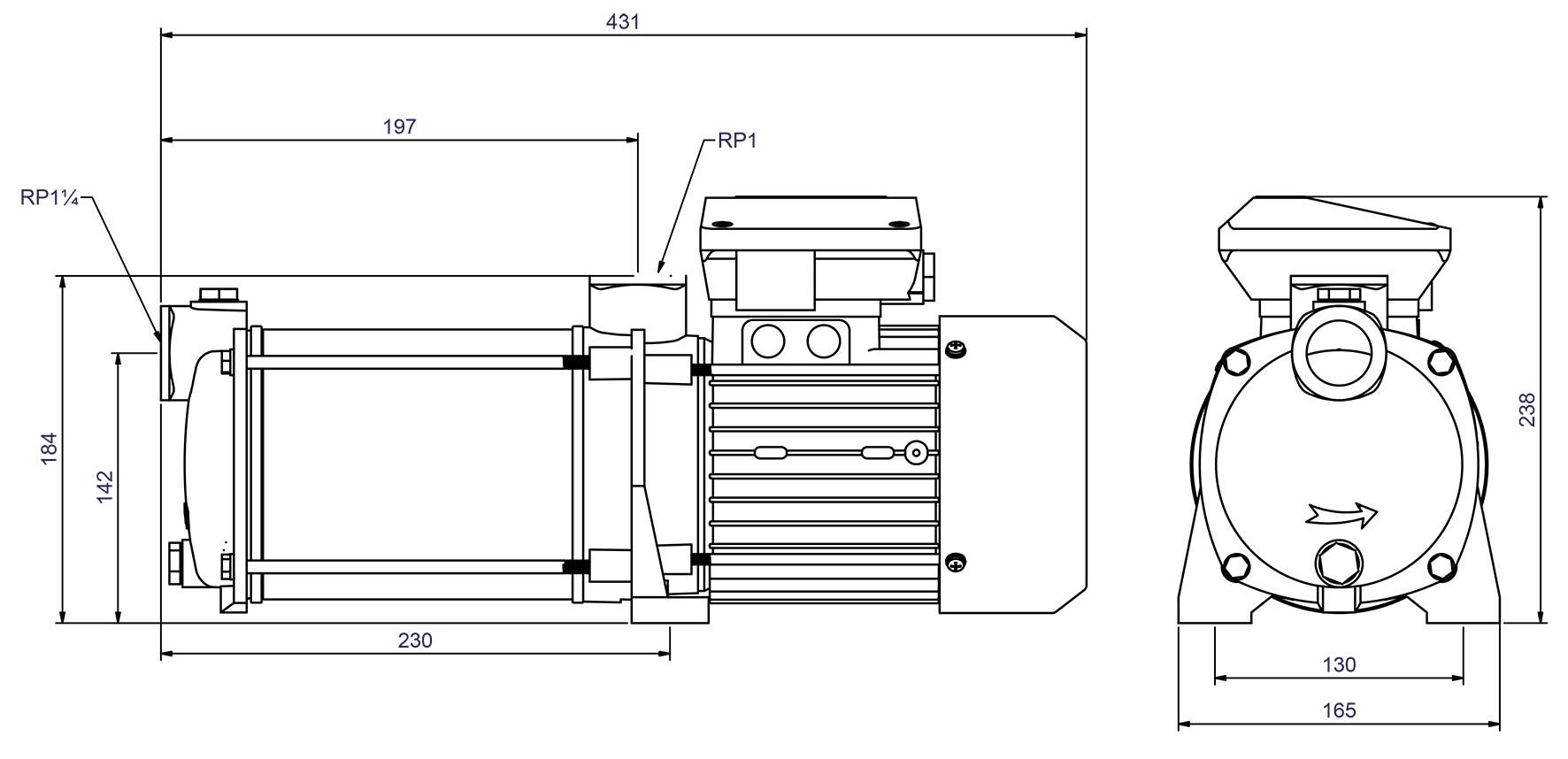 Abmessungen - CPS 25-4 M GG 230V