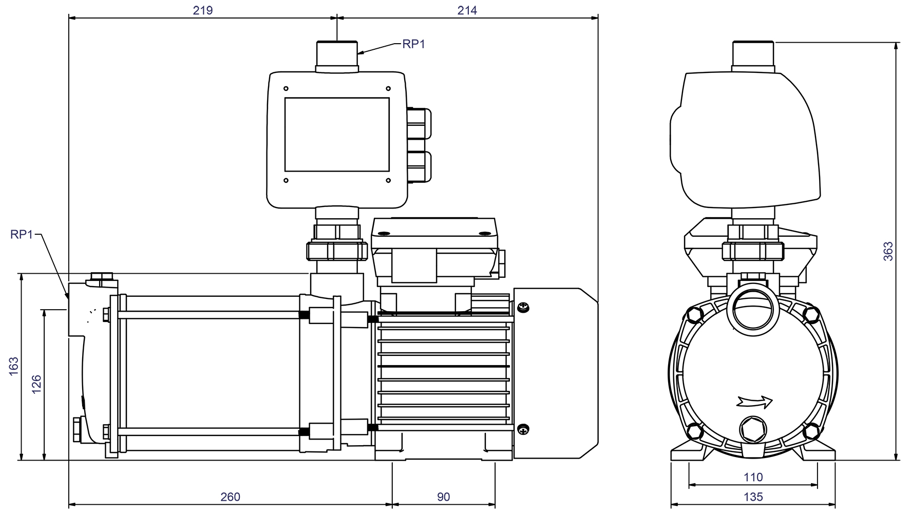 Abmessungen - CPS 20-5 B / ZP Control AdPro