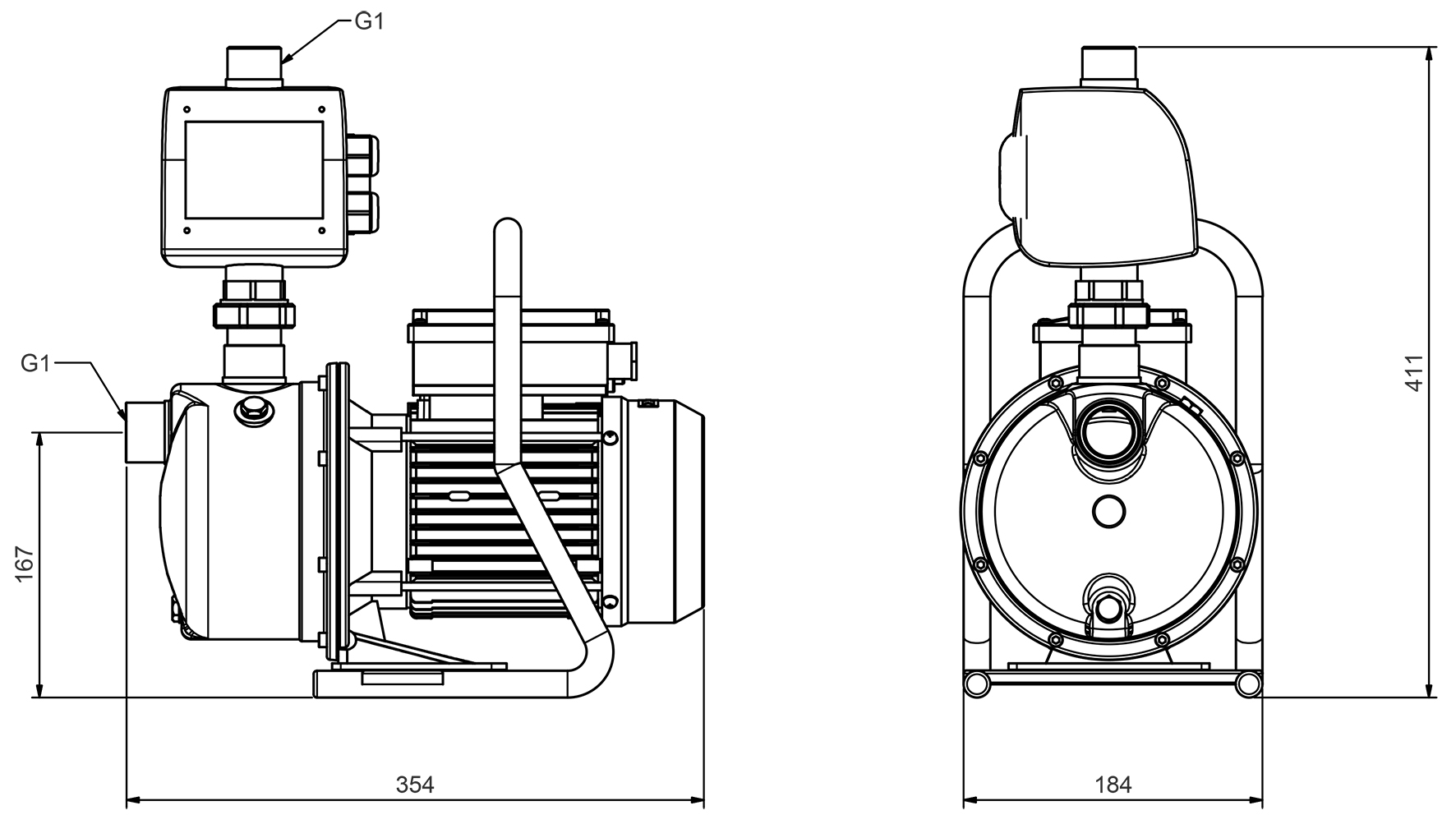 Abmessungen - Gardenpress 1000
