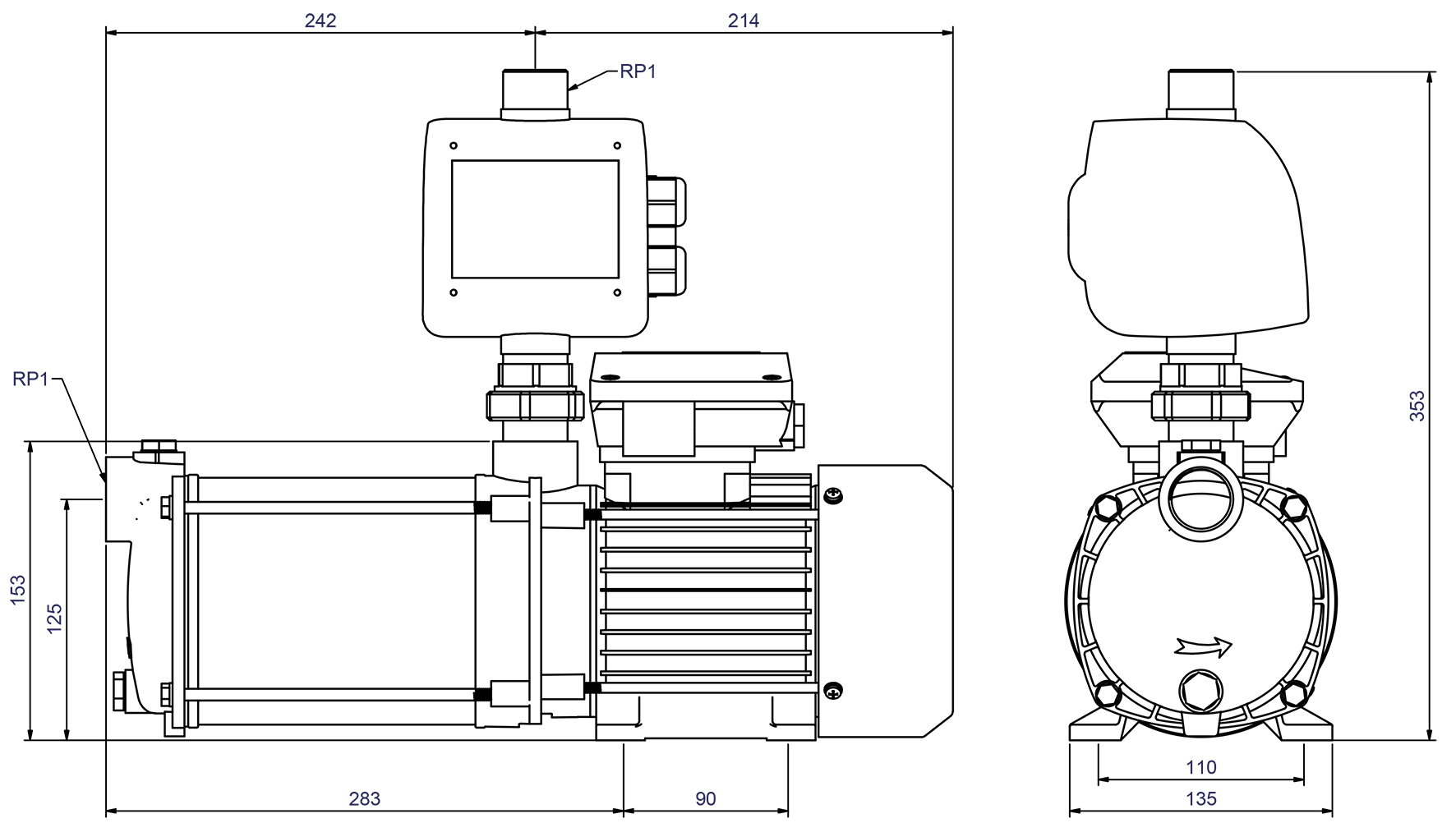 Dimensions - CPS 15-6 B / ZP Control AdPro