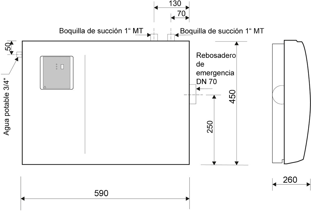 Dimensions - Raincenter PRO Basic 15