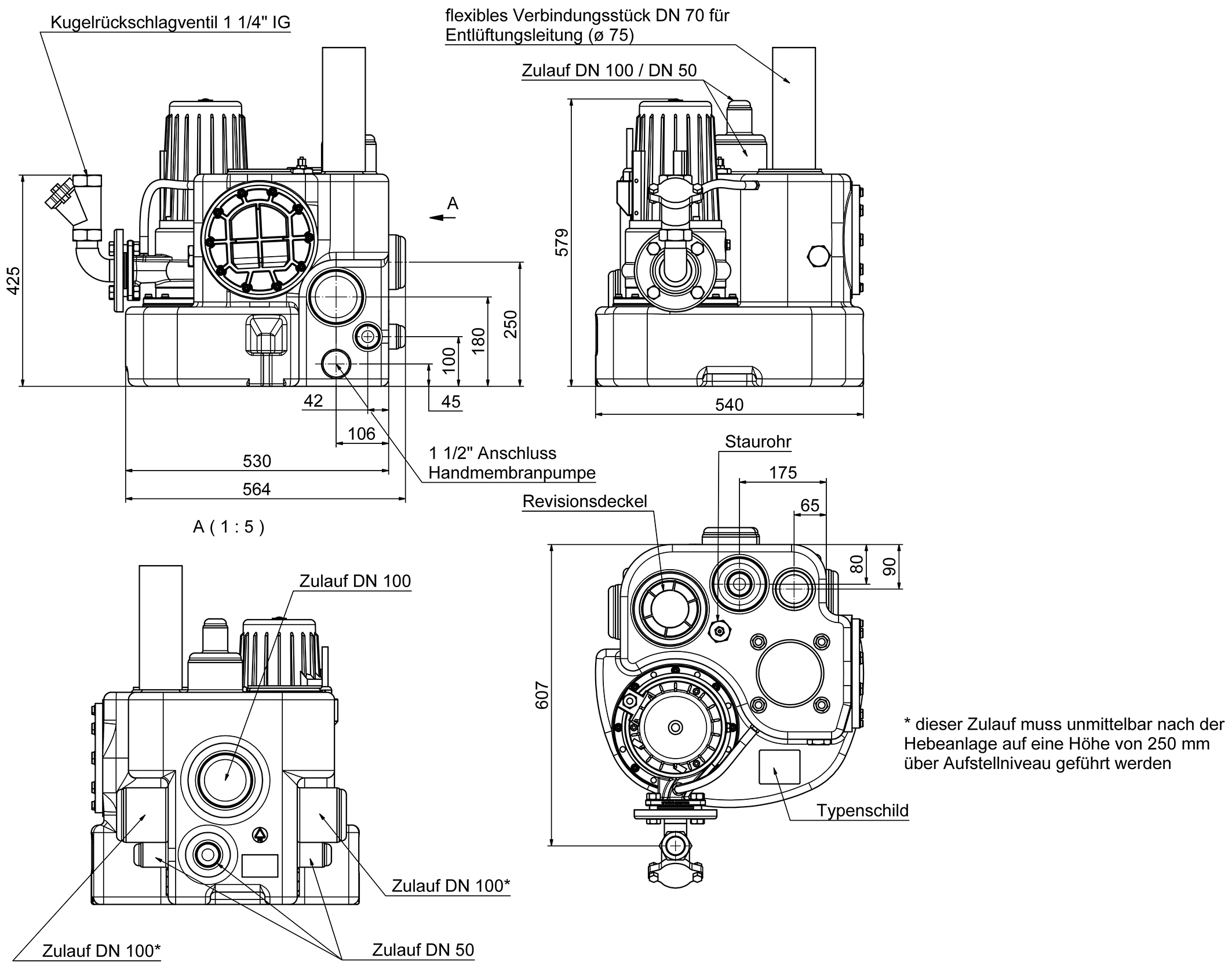 Abmessungen - Kompaktboy SE 71.1 W 230 V