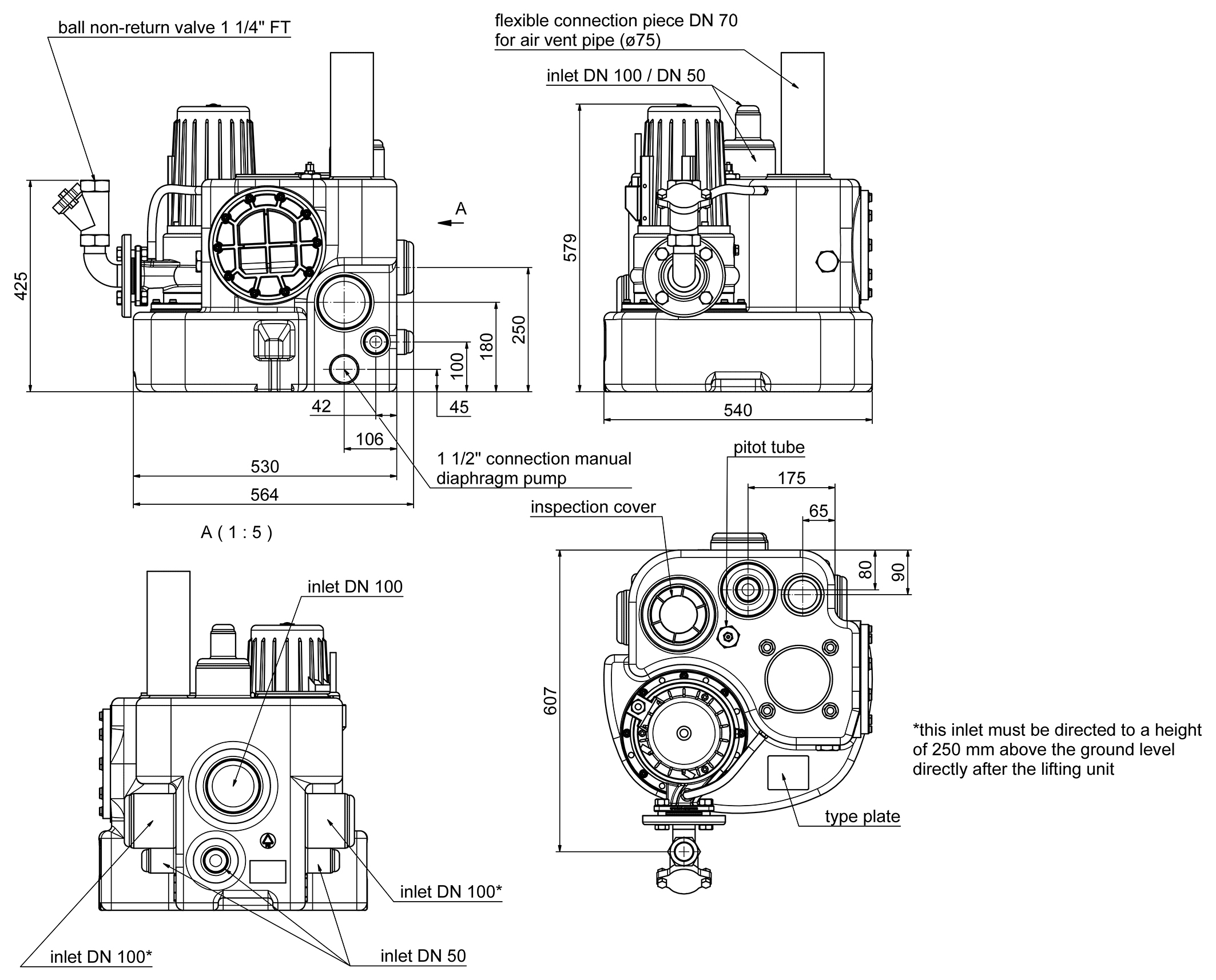 Dimensions - Kompaktboy SE 71.1 W  230V