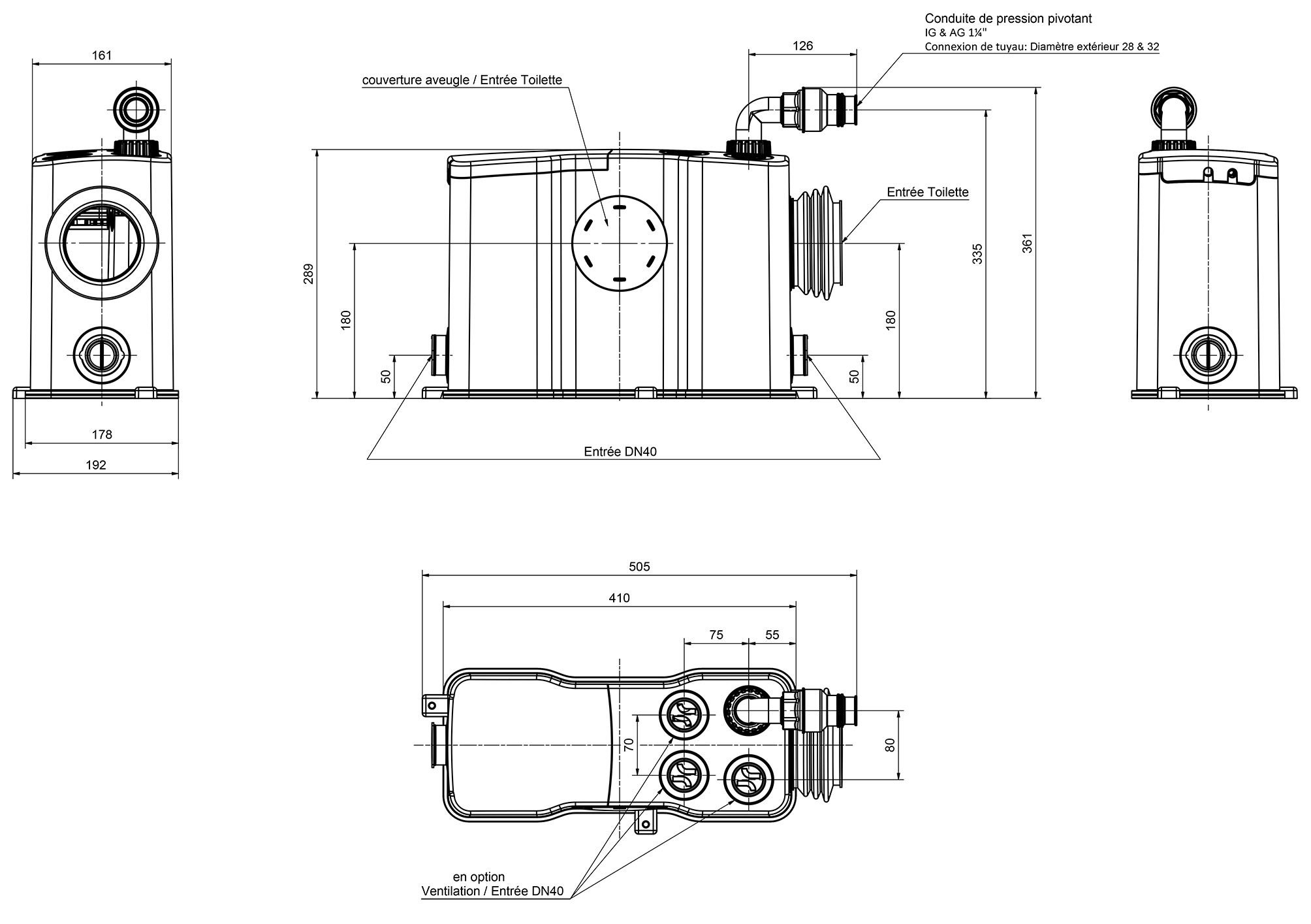 Dimensions - Gerios petit système de levage