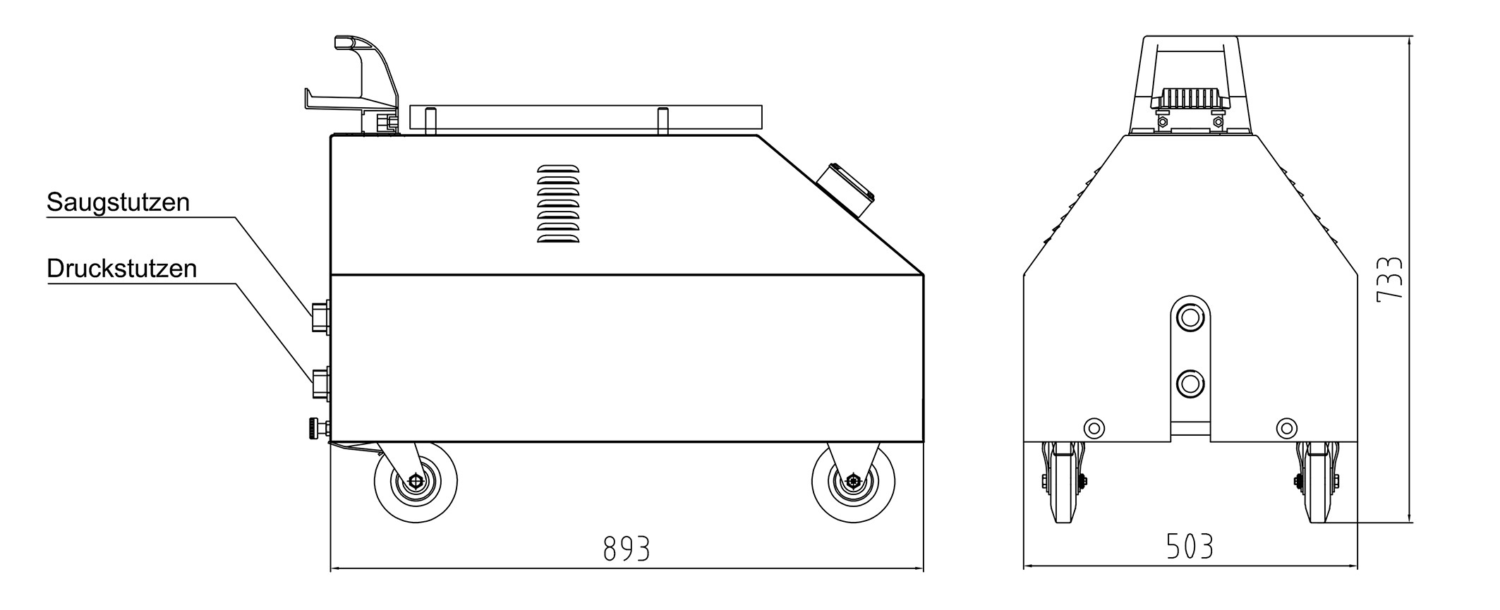 Abmessungen - USS 8000 ölbeständig