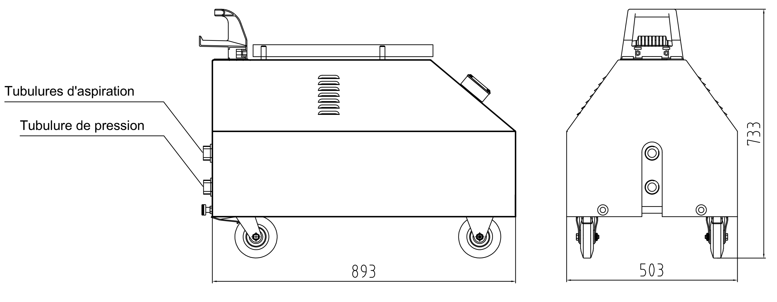 Dimensions - USS 8000 résistant à l'huile