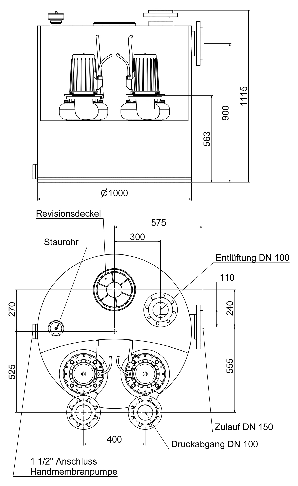 Abmessungen - W 80 Doppel
