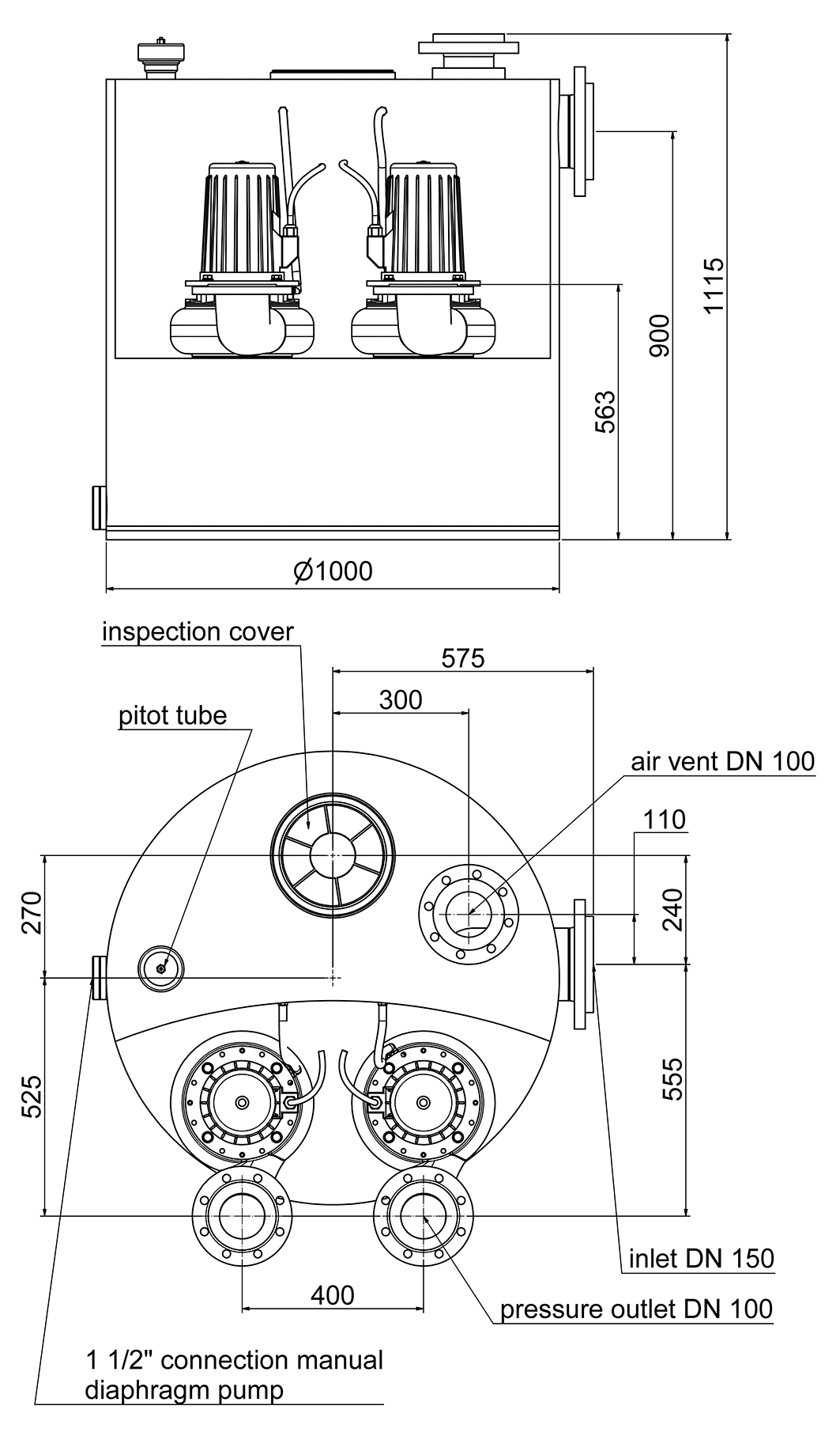 Dimensions - W 80 Duplex